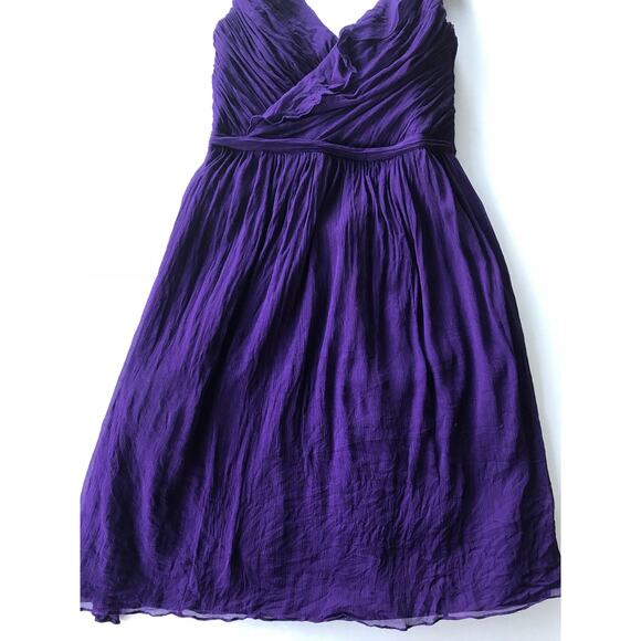 J.Crew Serena Silk Chiffon Dress Purple Size 4 - Picture 6 of 11
